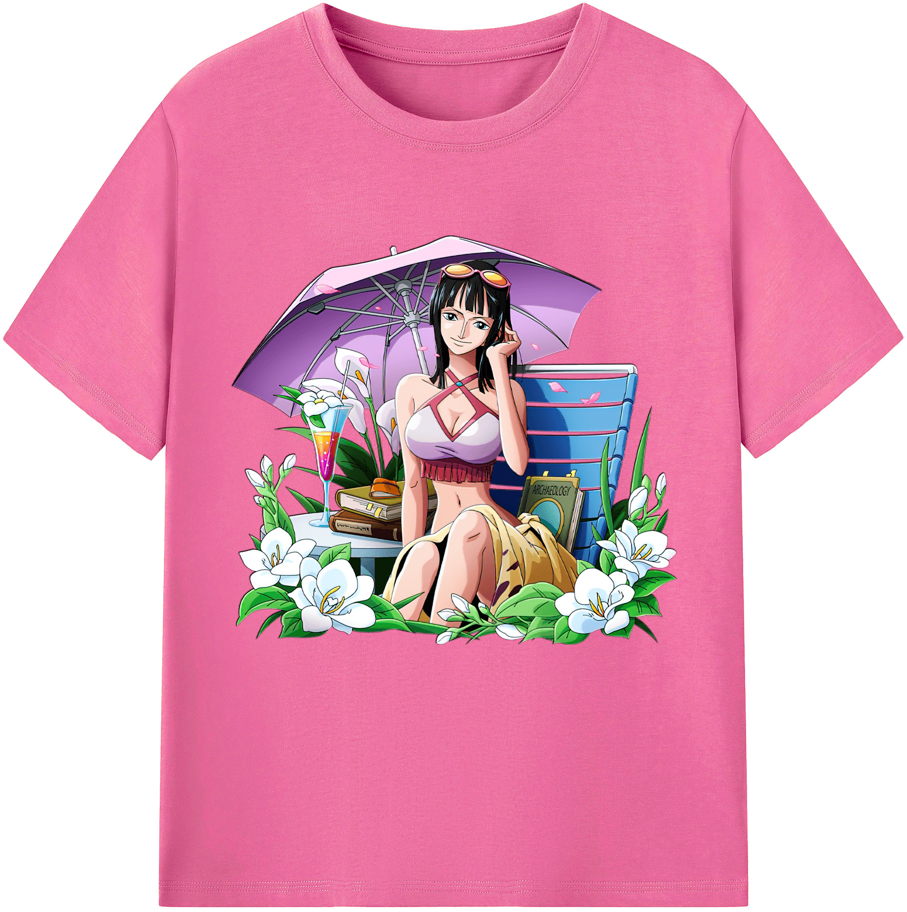 ワンピース ニコ・ロビン ONE PIECE Nico Robin レディースカジュアルプリントTシャツ（綿100％）